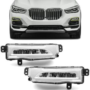 TOPUS Pair Fog Lights Assembly for BMW X5 X6 X7 G05 G06 G07 2018 2019 2020 2021 Front Bumper Fog Lamp Left Driver & Right Passenger Side 63177406365 63177406366 neblineros para autos delantero