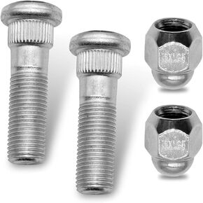 4 PCS Car M12 x 1.25 Wheel Stud Lug Nut Kit, Steel Tire Anti-Rust Fastener Screw Rod Hex Nut, Replacement OEM #28171AJ000 28365-FE001 Parts, for Subaru Forester Outback Legacy (Silver)
