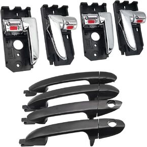 Set of 8 Interior Door Handle & Exterior Outside Outer Door Handles Compatible with 2004-2009 Kia Spectra Spectra5, Repalces 82610-2F000, 82620-2F000, 82650-2F000, 82670-2F000