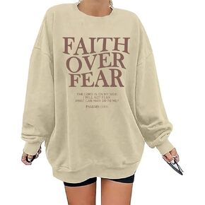 Christian Sweatshirt Women God is Within Her Bible Verse Pullover Religious Sayings Inspirational Long Sleeve Top
