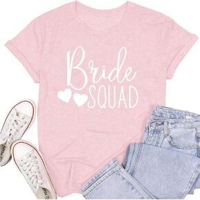 Bride Shirt for Women Engaged Shirt Bachelorette Party Shirts Bride Squad Tee Tops