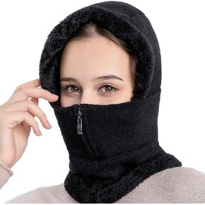 Women Balaclava Beanie Fleece Hood Cycling Ski Thermal Face Cover Hat Winter Warm Cap Scarf for Cold Weather in Saudi Arabia