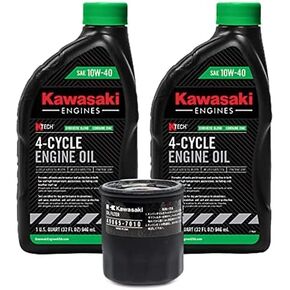 Oil Change Kit Compatible with Kawasaki 49065-0724 Replaces 49065-7010 with OEM 10W40 Oil
