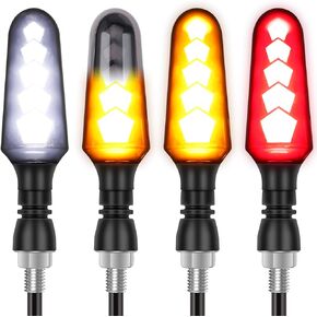 Kinstecks 4PCS Motorcycle Indicators Flowing Turn Signal Lights Motorbike Turning Indicators Daytime Running Lights Taillights Brake Lights 12V for Motorcycle Motorbike
