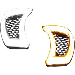 Motorcycle Fairing Vent LED Insert Lights Smoked Switchback Tracer Headlight Vent Accents Turn Signals Indicator Compatible with Harley Touring Road Glide FLTRX FLTRKSE 2015-2023