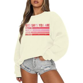 ASTANFY Jesus Valentines Sweatshirts for Women: Valentines Day Sweaters Valentine Long Sleeve Shirts Casual Pink Sweater