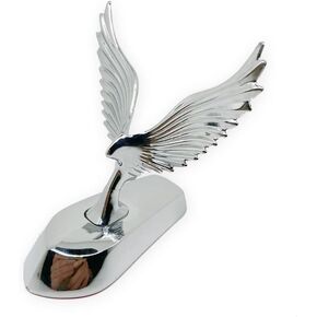 American Flying Eagle Hood Ornaments for Cars Metal Stickers 3D Car Hood Decals Stand Bonnet Emblem Badge Bird Logo Sculpture Ornament for Trucks Auto Styling 10X8.7cm/3.9X3.4inch (Chrome)