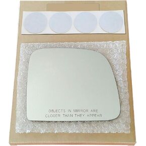 Mirror Glass Replacement + Adhesive Pads for 1993-2005 Ford Ranger Passenger Side - Fits Manual Mirror (1994 1995 1996 1997 1998 1999 2000 2001 2002 2003 2004 93 94 95 96 97 98 99 00 01 02 03 04 05)