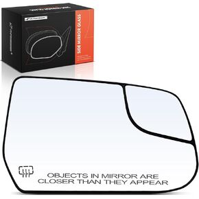A-Premium Right Passenger Side Heated Mirror Glass with Backing Plate - Compatible with Chevrolet Equinox 2010-2017 & GMC Terrain 2010-2014 - Exterior Side View Convex Mirror with Blind Spot Glass
