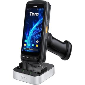 Tera Android 11 Barcode Scanner PDA: with Pistol Grip Wi-Fi 6 Ready Handheld Mobile Computer 6" Full Screen Qualcomm CPU HS7 Scan Engine IP67 Rating 4+64 GB QC 3.0 Fast Charge Inventory Scanner P600