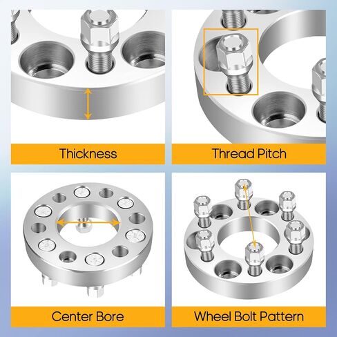 OCPTY 6x4.5 to 6x4.5 Wheel Spacers for Dakota for Durango for Viper 1 inch 1/2 Studs 71.5mm Hub Bore Forged Wheel Spacers 6 lug 4PCS in Saudi Arabia