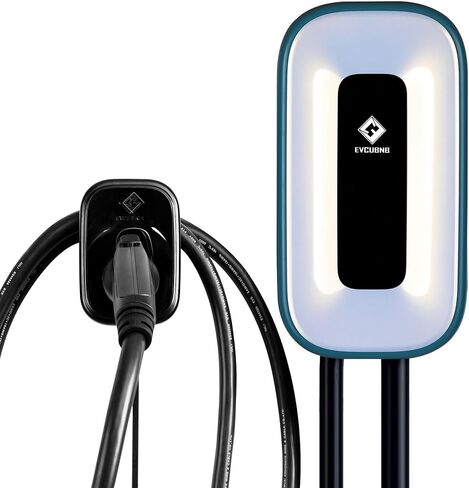 EV Charger Level 2, Ultra Compact, Up to 50 Amp Charging Station for Home, 240V EVSE, Indoor/Outdoor, 23Ft Cable Level 2 EV Charger, Direct Charging，NEMA 14-50 Plug(4-Prong) or Hardwired in Saudi Arabia
