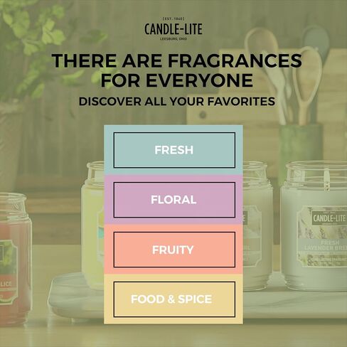 Candle-Lite Christmas Scented Candles, Gingerbread Latte Fragrance, 14 oz Three-Wick Aromatherapy Jar Candle, Perfect for Gifting and Celebration in Saudi Arabia