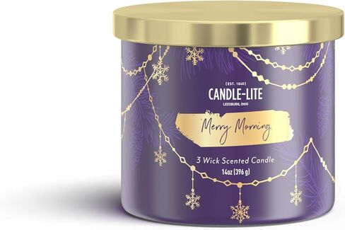 Candle-Lite Christmas Scented Candles, Gingerbread Latte Fragrance, 14 oz Three-Wick Aromatherapy Jar Candle, Perfect for Gifting and Celebration in Saudi Arabia