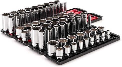 TEKTON 1/2 Inch Drive Deep 12-Point Socket Set with Rails, 23-Piece (10-32 mm) | SHD92121 in Saudi Arabia