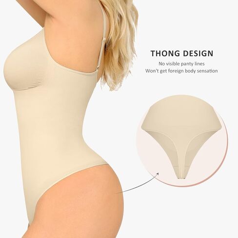 FeelinGirl Shapewear Bodysuit Tummy Control for Women Seamless Sculpting Snatched Waist Body Shaper Body Suit in Saudi Arabia