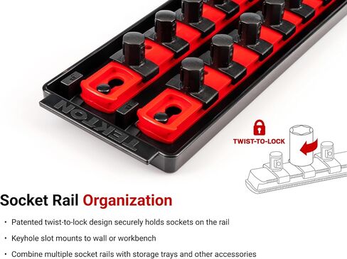 TEKTON 1/2 Inch Drive Deep 12-Point Socket Set with Rails, 23-Piece (10-32 mm) | SHD92121 in Saudi Arabia