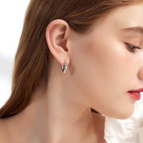 Heart Small Gold Hoop Earrings for Women Trendy, 18K Gold Plated Earrings Hoops Hypoallergenic Jewelry Gifts in Saudi Arabia