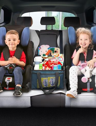 YOHOOLYO Car Seat Organizer Backseat Car Organizer with 4 Compartments, 4 Cup Holders and 7 Mash Pockets, Collapsible Passenger Seat Organizer Car Organizer for Front Seat Back Seat in Saudi Arabia