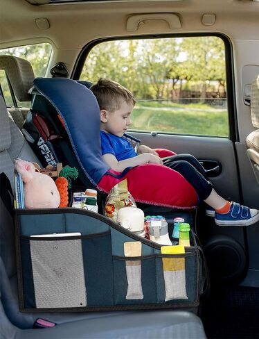 YOHOOLYO Car Seat Organizer Backseat Car Organizer with 4 Compartments, 4 Cup Holders and 7 Mash Pockets, Collapsible Passenger Seat Organizer Car Organizer for Front Seat Back Seat in Saudi Arabia
