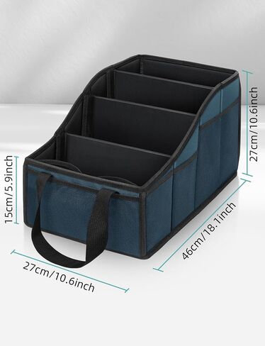 YOHOOLYO Car Seat Organizer Backseat Car Organizer with 4 Compartments, 4 Cup Holders and 7 Mash Pockets, Collapsible Passenger Seat Organizer Car Organizer for Front Seat Back Seat in Saudi Arabia