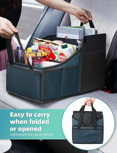 YOHOOLYO Car Seat Organizer Backseat Car Organizer with 4 Compartments, 4 Cup Holders and 7 Mash Pockets, Collapsible Passenger Seat Organizer Car Organizer for Front Seat Back Seat in Saudi Arabia