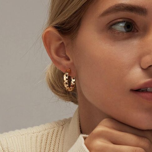 Gold Earrings for Women, 14K Gold Plated Lightweight Gold Hoop Earrings Hypoallergenic Gold Earrings for Women Trendy Fashion Jewelry Gifts for Women in Saudi Arabia