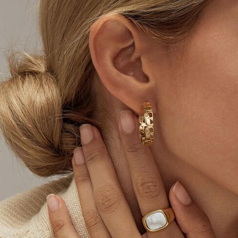 Gold Earrings for Women, 14K Gold Plated Lightweight Gold Hoop Earrings Hypoallergenic Gold Earrings for Women Trendy Fashion Jewelry Gifts for Women in Saudi Arabia