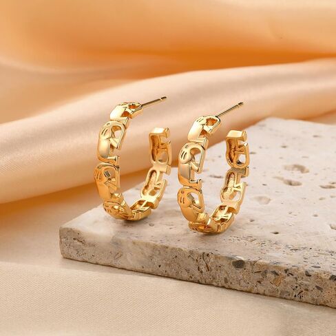 Gold Earrings for Women, 14K Gold Plated Lightweight Gold Hoop Earrings Hypoallergenic Gold Earrings for Women Trendy Fashion Jewelry Gifts for Women in Saudi Arabia