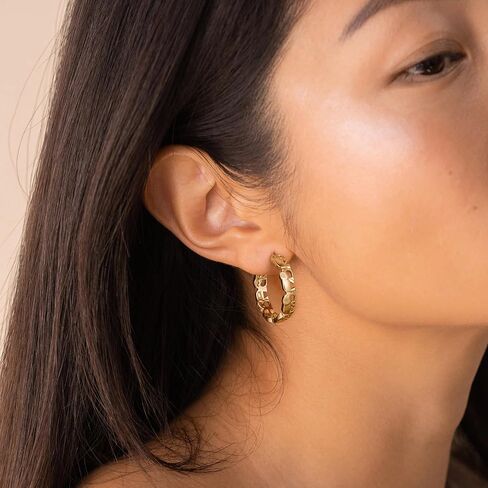 Gold Earrings for Women, 14K Gold Plated Lightweight Gold Hoop Earrings Hypoallergenic Gold Earrings for Women Trendy Fashion Jewelry Gifts for Women in Saudi Arabia