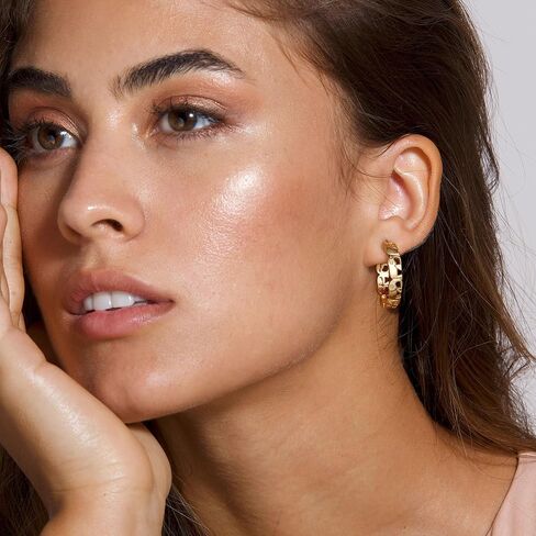 Gold Earrings for Women, 14K Gold Plated Lightweight Gold Hoop Earrings Hypoallergenic Gold Earrings for Women Trendy Fashion Jewelry Gifts for Women in Saudi Arabia