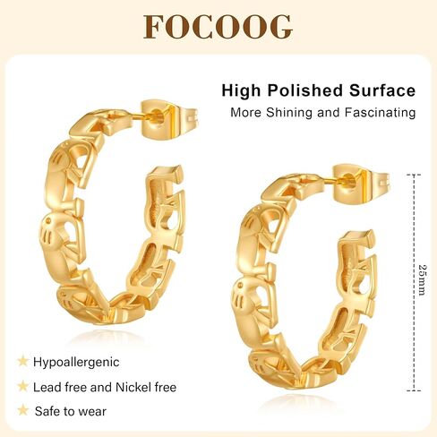 Gold Earrings for Women, 14K Gold Plated Lightweight Gold Hoop Earrings Hypoallergenic Gold Earrings for Women Trendy Fashion Jewelry Gifts for Women in Saudi Arabia