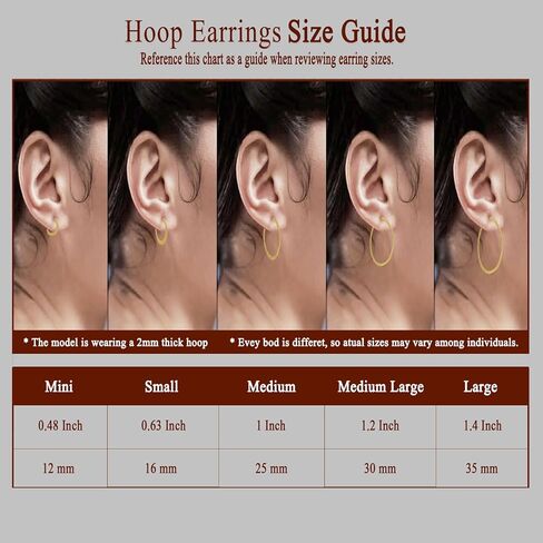 Solid 14k Yellow Gold 2mm Classic Shiny Polished Hoop Earrings for Women in Kuwait