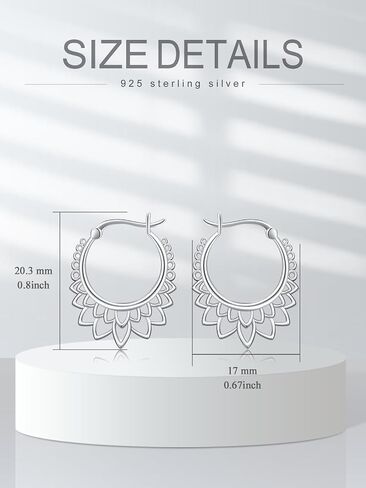 Boho Lotus Earrings for Women 925 Sterling Silver Lotus Flower Earrings Dangle Lotus Jewelry Gifts for Women in Kuwait