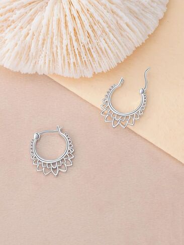 Boho Lotus Earrings for Women 925 Sterling Silver Lotus Flower Earrings Dangle Lotus Jewelry Gifts for Women in Kuwait