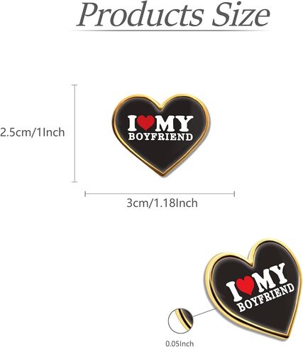 6/12/50/100 Pack Heart I Love My Girlfriend&Boyfriend Lapel Pins Bulk - Red Party Button Brooch Hot Love Badge Pin for Men Women Clothes Bags Hats in Kuwait