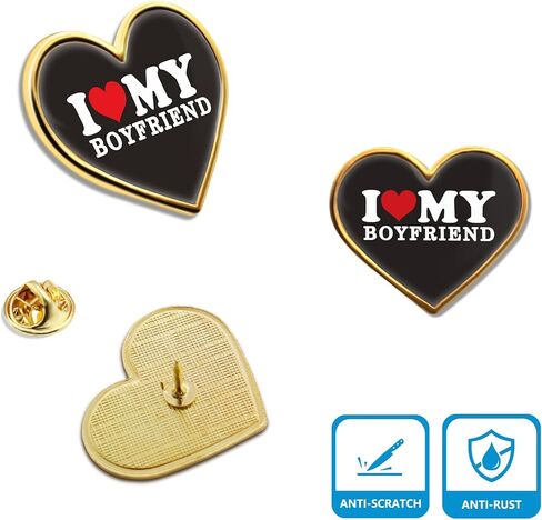 6/12/50/100 Pack Heart I Love My Girlfriend&Boyfriend Lapel Pins Bulk - Red Party Button Brooch Hot Love Badge Pin for Men Women Clothes Bags Hats in Kuwait
