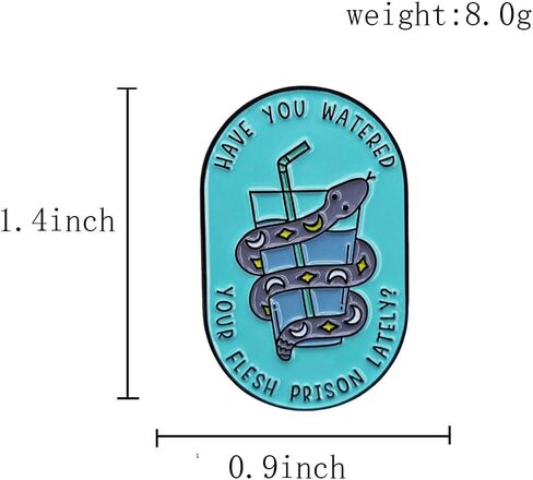 دبوس المينا مع اقتباس من سجن اللحم، هل قمت بسقي سجينك مؤخرًا؟ دبوس مضحك لطية صدر السترة أو الحقيبة in Kuwait
