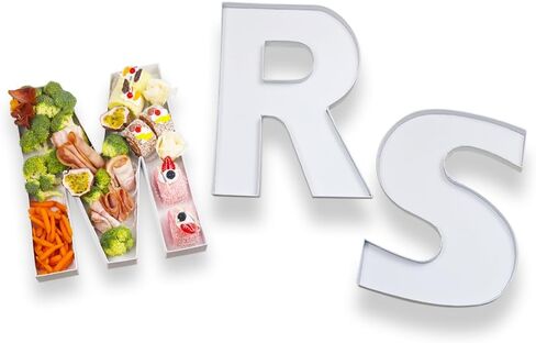 "MRS" Fillable Cardboard Letter for Charcuterie Board Engagement Bride Shower Food Container Decoration Box (14inch) in Saudi Arabia