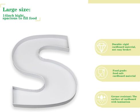 "MRS" Fillable Cardboard Letter for Charcuterie Board Engagement Bride Shower Food Container Decoration Box (14inch) in Saudi Arabia