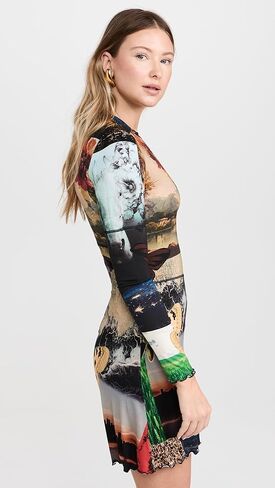 alice + olivia Women's Delora Paneled Flare Mini Dress in Kuwait