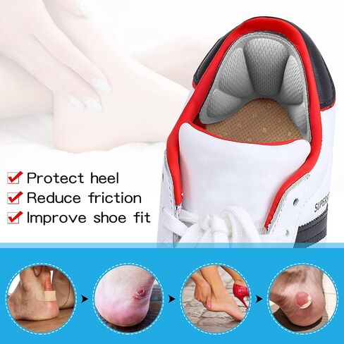 Back of Heel Cushion Pads, Adhesive Heel Grips Inserts for Boots, Loose Shoes Too Big, Reusable Heel Guards Liners for Women Men, Improve Shoe Fit,8PCS-Gray in Saudi Arabia