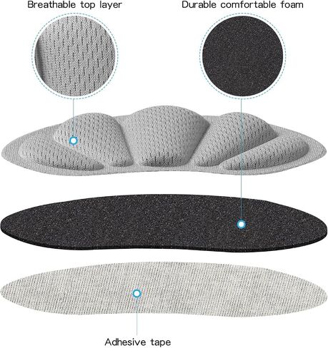 Back of Heel Cushion Pads, Adhesive Heel Grips Inserts for Boots, Loose Shoes Too Big, Reusable Heel Guards Liners for Women Men, Improve Shoe Fit,8PCS-Gray in Saudi Arabia