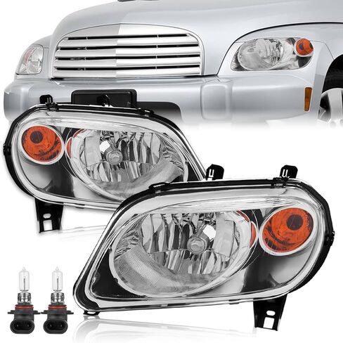 Headlights Assembly Compatible with 2006 2007 2008 2009 2010 2011 Chevy HHR Headlight Replacement Driver and Passenger Side w/High/Low Bulb H13(Included) Black/Clear/Amber in Saudi Arabia