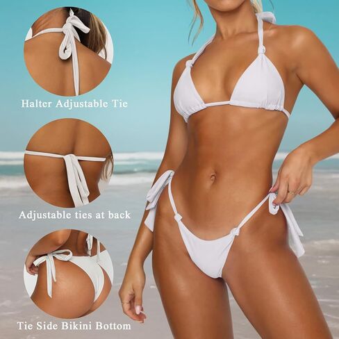 Women's Bikini Sets Bathing Suits Two Piece Swimsuits Sexy Triangle Halter Bikinis in Saudi Arabia