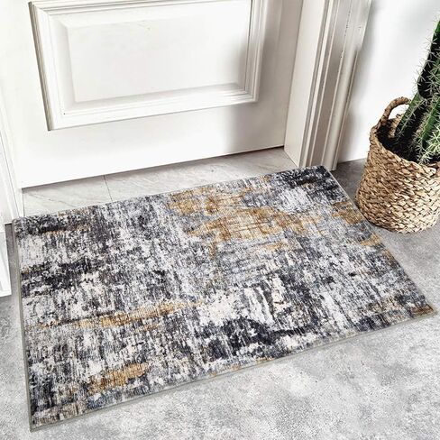 Area Rugs 5x7, Ruys for Living Room, Washable Rug Non Slip Repellent Floor Carpet, Low Pile Soft Vintage Rug for Bedroom Kitchen Bathroom Living Room Home Office, Blue-Black in Saudi Arabia