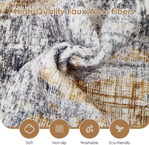 Area Rugs 5x7, Ruys for Living Room, Washable Rug Non Slip Repellent Floor Carpet, Low Pile Soft Vintage Rug for Bedroom Kitchen Bathroom Living Room Home Office, Blue-Black in Saudi Arabia