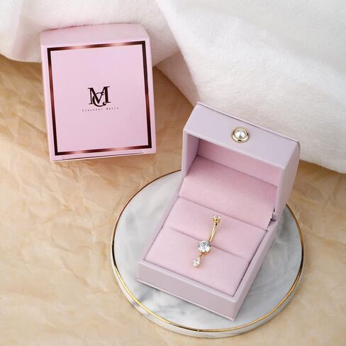 CM Crareesi Mania 10K Solid Gold Belly Button Ring Dangle 10K Yellow Gold Belly Rings Navel Piercing Jewelry in Saudi Arabia