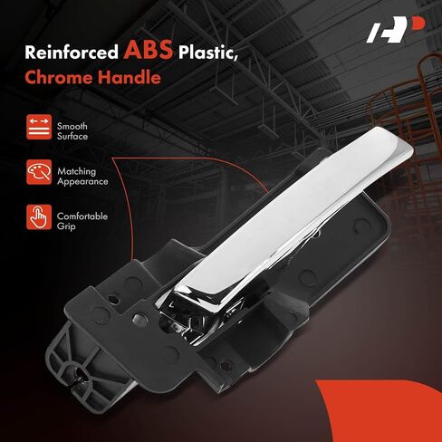 A-Premium - مقبض باب داخلي للسائق الأيسر الأمامي - متوافق مع Dodge Grand Caravan 2008-2020 وChrysler Town & Country 2008-2016 وRam C/V 2012-2015 - غطاء أسود مع رافعة من الكروم in Saudi Arabia