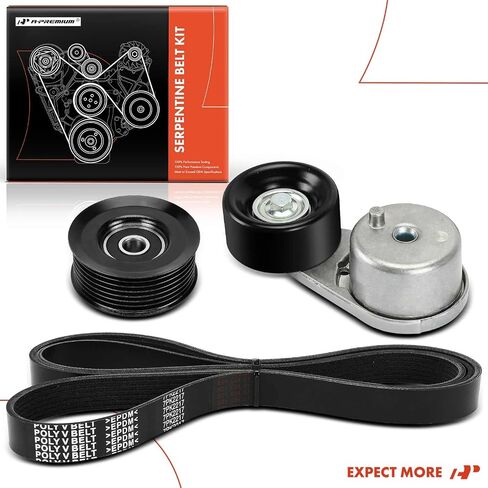 A-Premium Engine Serpentine Belt Drive Kit Compatible with Nissan Frontier 2013, Pathfinder 2007/2009-2012, NV1500/NV2500/NV3500 2013, Xterra 2007/2009-2013 & Suzuki Equator 2009-2012, 4.0L in Saudi Arabia